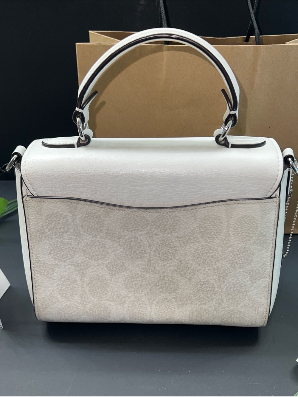 NWT Coach Small Morgan Satchel Top Handle Crossbody
Signature White Silver - Picture 4 of 12